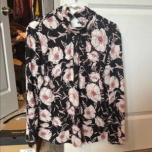 Floral Black and Pink Women's Top